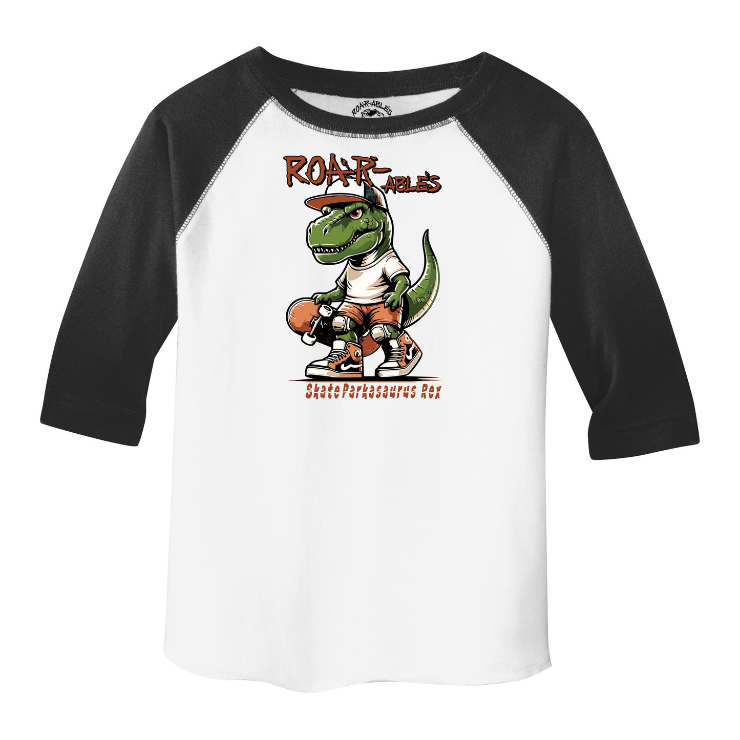 Skateparkasaurus Rex 3/4 Sleeve Raglan