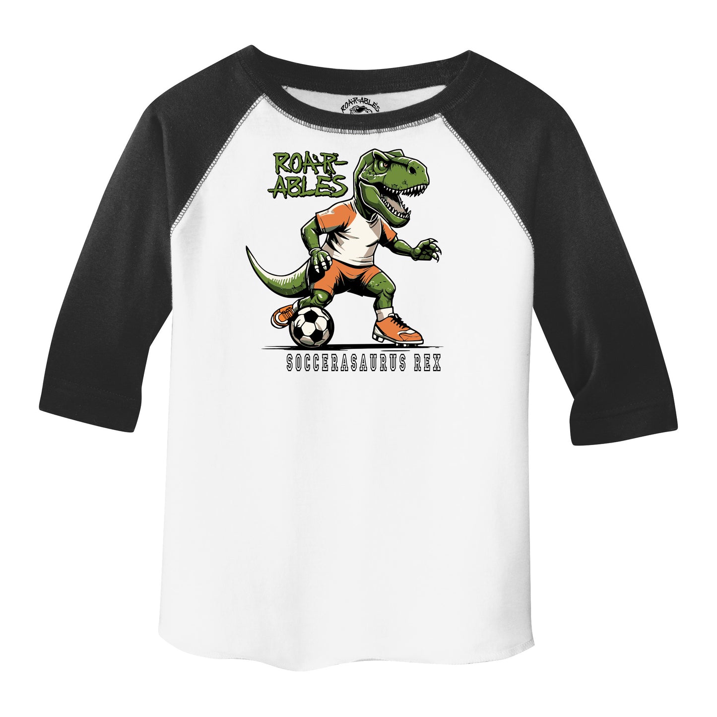 Soccerasaurus Rex 3/4 Sleeve Raglan